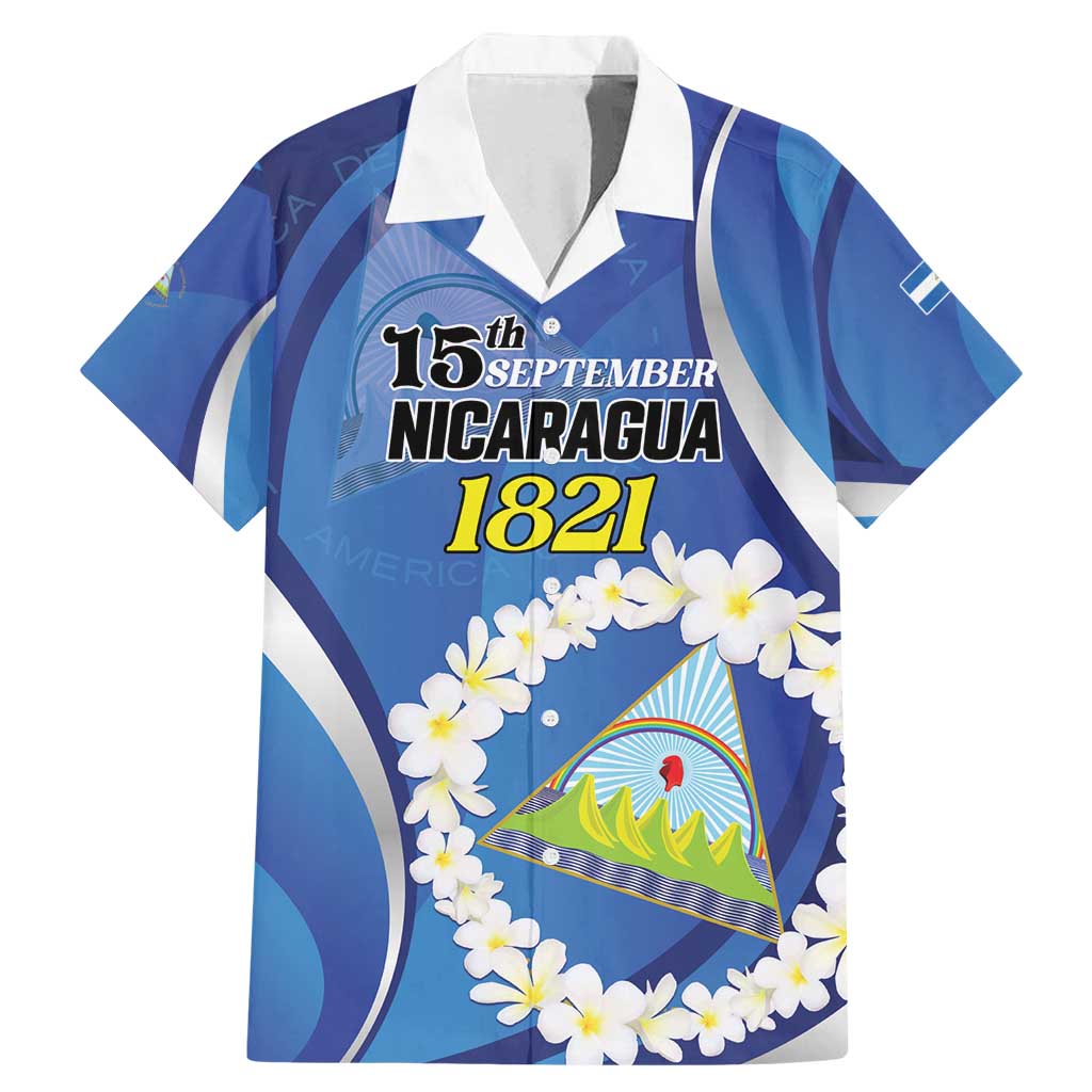 Personalized Nicaragua Independence Day 1821 Family Matching Mermaid Dress and Hawaiian Shirt Plumeria Floral - Wonder Print Shop