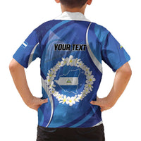 Personalized Nicaragua Independence Day 1821 Family Matching Off Shoulder Short Dress and Hawaiian Shirt Plumeria Floral - Wonder Print Shop