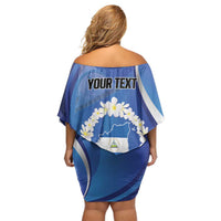 Personalized Nicaragua Independence Day 1821 Family Matching Off Shoulder Short Dress and Hawaiian Shirt Plumeria Floral - Wonder Print Shop