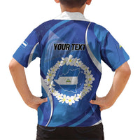 Personalized Nicaragua Independence Day 1821 Family Matching Short Sleeve Bodycon Dress and Hawaiian Shirt Plumeria Floral - Wonder Print Shop