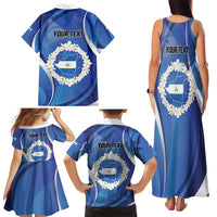 Personalized Nicaragua Independence Day 1821 Family Matching Tank Maxi Dress and Hawaiian Shirt Plumeria Floral - Wonder Print Shop