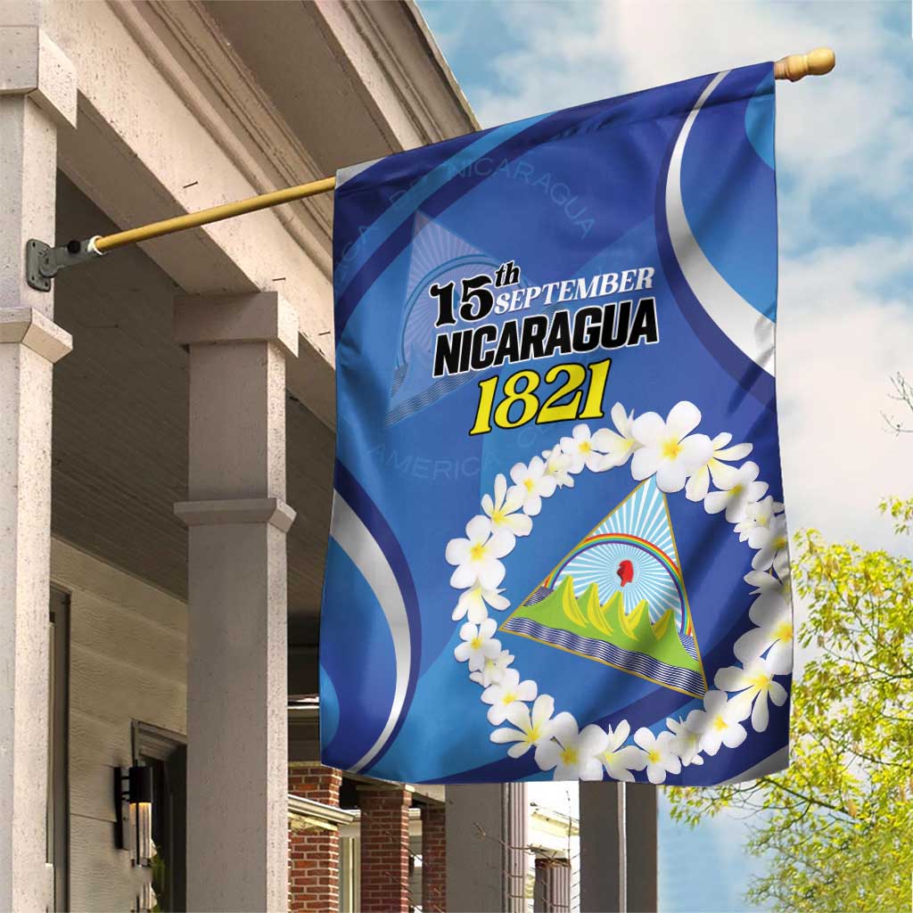 Nicaragua Independence Day 1821 Garden Flag Plumeria Floral - Wonder Print Shop