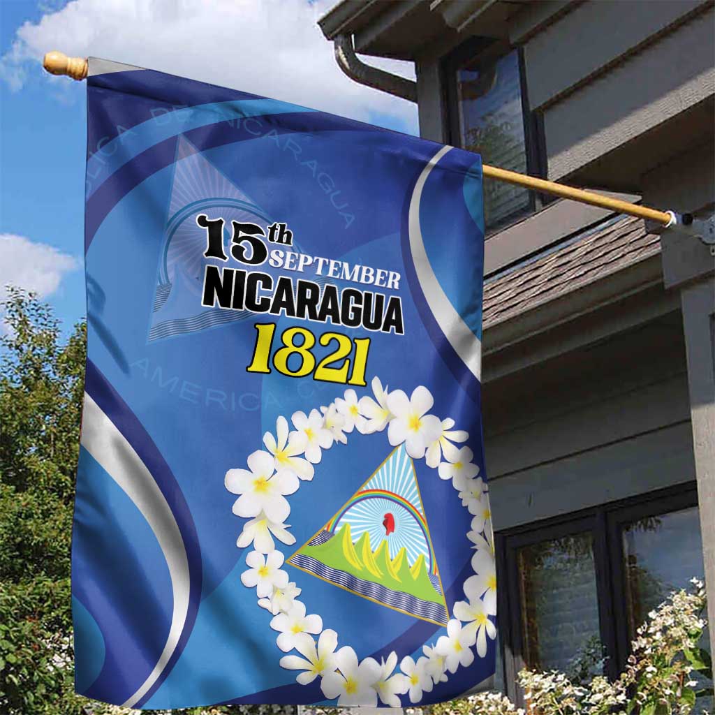 Nicaragua Independence Day 1821 Garden Flag Plumeria Floral - Wonder Print Shop