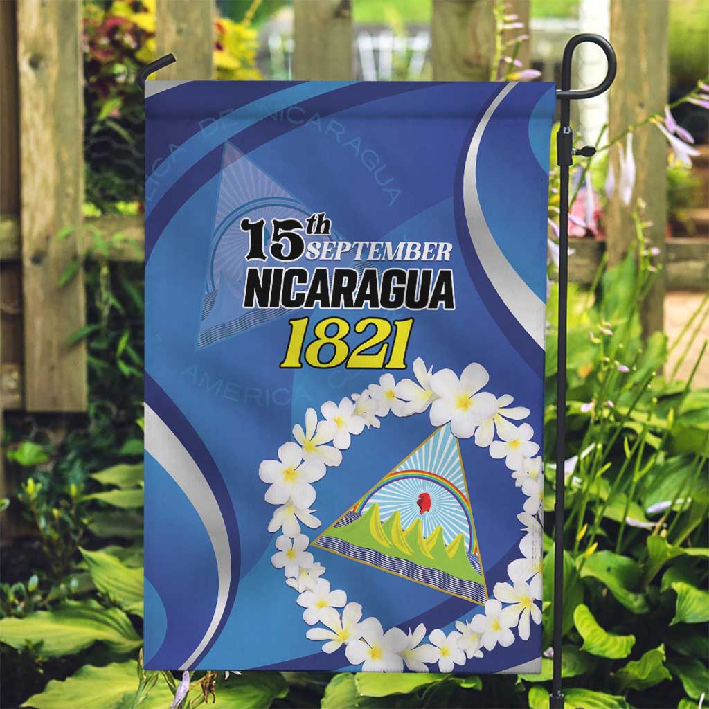 Nicaragua Independence Day 1821 Garden Flag Plumeria Floral - Wonder Print Shop