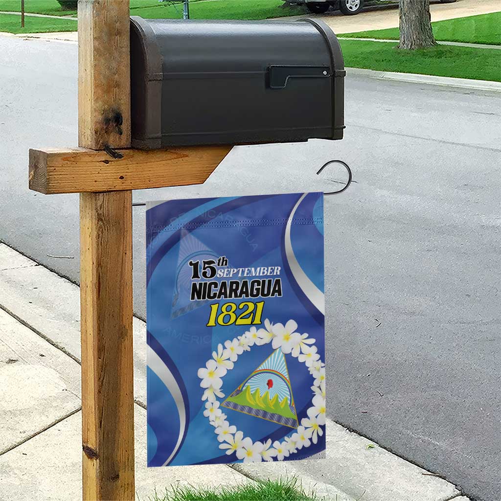 Nicaragua Independence Day 1821 Garden Flag Plumeria Floral - Wonder Print Shop