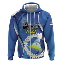 Personalized Nicaragua Independence Day 1821 Hoodie Plumeria Floral - Wonder Print Shop