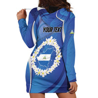 Personalized Nicaragua Independence Day 1821 Hoodie Dress Plumeria Floral - Wonder Print Shop