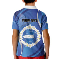 Personalized Nicaragua Independence Day 1821 Kid Polo Shirt Plumeria Floral - Wonder Print Shop