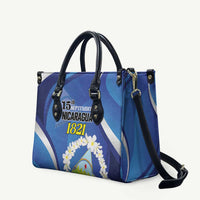 Nicaragua Independence Day 1821 Leather Bag Plumeria Floral - Wonder Print Shop