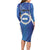 Personalized Nicaragua Independence Day 1821 Long Sleeve Bodycon Dress Plumeria Floral - Wonder Print Shop