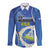 Personalized Nicaragua Independence Day 1821 Long Sleeve Button Shirt Plumeria Floral - Wonder Print Shop