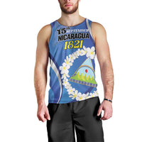 Personalized Nicaragua Independence Day 1821 Men Tank Top Plumeria Floral - Wonder Print Shop