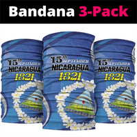 Nicaragua Independence Day 1821 Neck Gaiter Plumeria Floral - Wonder Print Shop