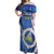 Personalized Nicaragua Independence Day 1821 Off Shoulder Maxi Dress Plumeria Floral - Wonder Print Shop
