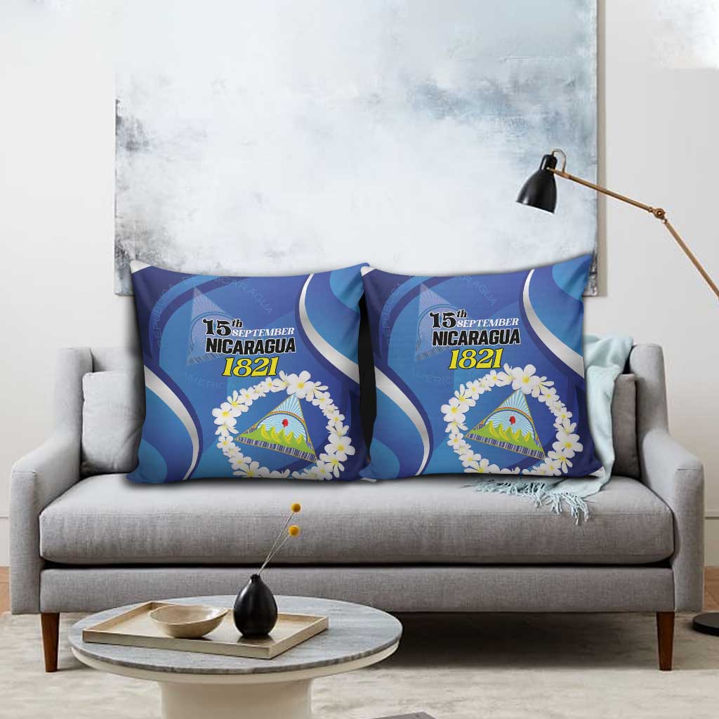 Nicaragua Independence Day 1821 Pillow Cover Plumeria Floral - Wonder Print Shop