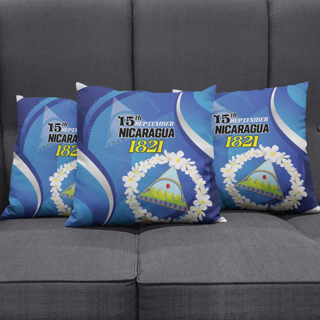 Nicaragua Independence Day 1821 Pillow Cover Plumeria Floral - Wonder Print Shop