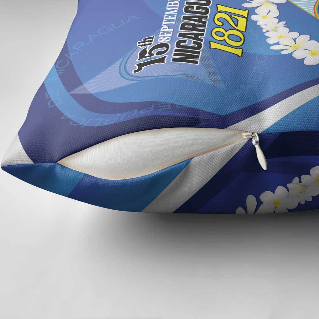 Nicaragua Independence Day 1821 Pillow Cover Plumeria Floral - Wonder Print Shop