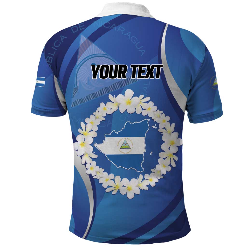 Personalized Nicaragua Independence Day 1821 Polo Shirt Plumeria Floral - Wonder Print Shop