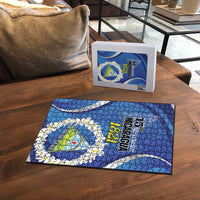 Nicaragua Independence Day 1821 Puzzle Plumeria Floral - Wonder Print Shop