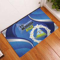 Nicaragua Independence Day 1821 Rubber Doormat Plumeria Floral - Wonder Print Shop