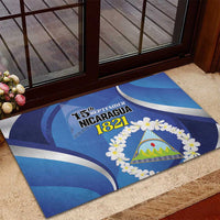Nicaragua Independence Day 1821 Rubber Doormat Plumeria Floral - Wonder Print Shop