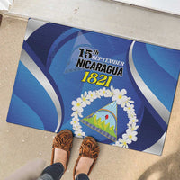 Nicaragua Independence Day 1821 Rubber Doormat Plumeria Floral - Wonder Print Shop