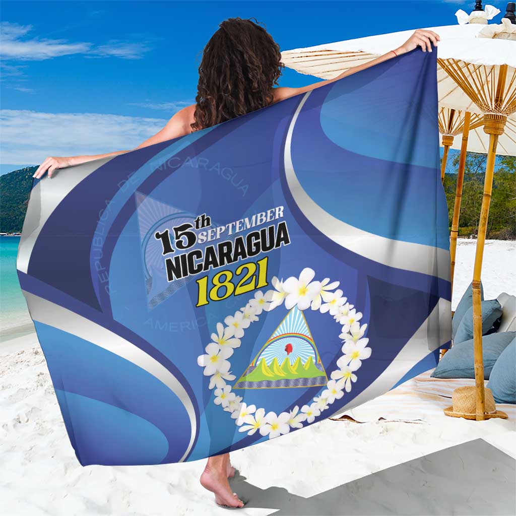 Nicaragua Independence Day 1821 Sarong Plumeria Floral - Wonder Print Shop