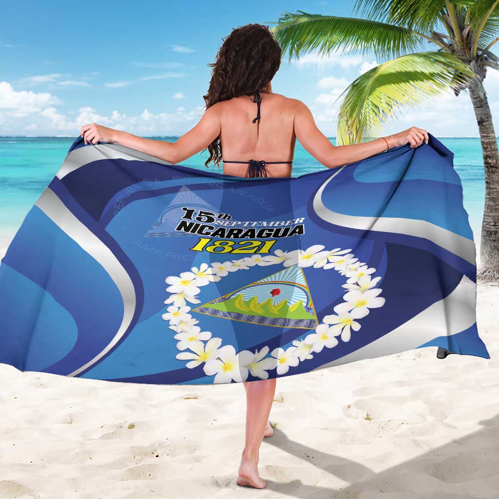 Nicaragua Independence Day 1821 Sarong Plumeria Floral - Wonder Print Shop