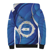 Personalized Nicaragua Independence Day 1821 Sherpa Hoodie Plumeria Floral - Wonder Print Shop
