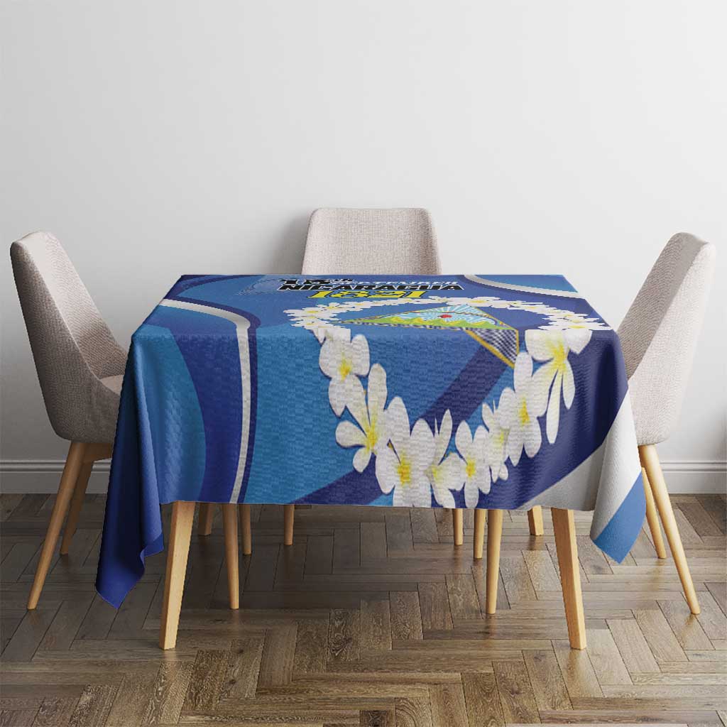 Nicaragua Independence Day 1821 Tablecloth Plumeria Floral - Wonder Print Shop