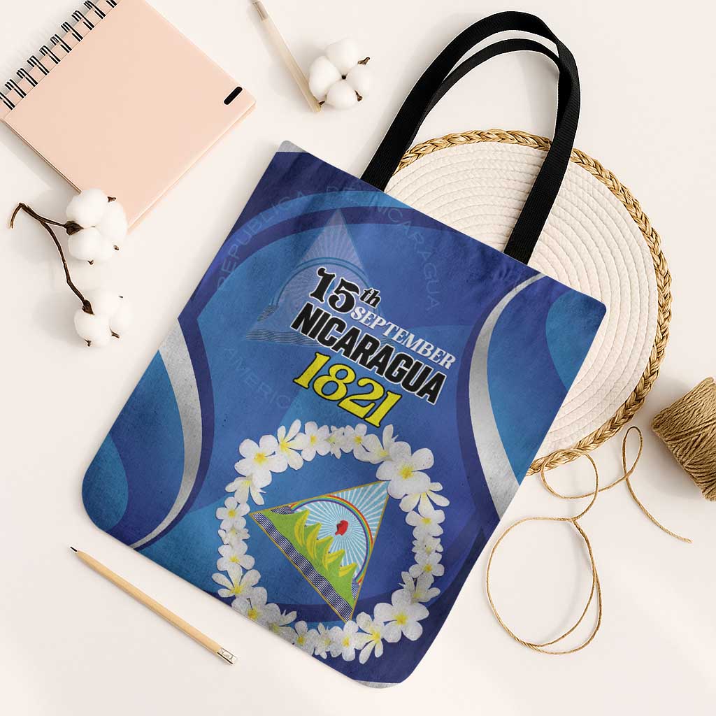 Nicaragua Independence Day 1821 Tote Bag Plumeria Floral - Wonder Print Shop