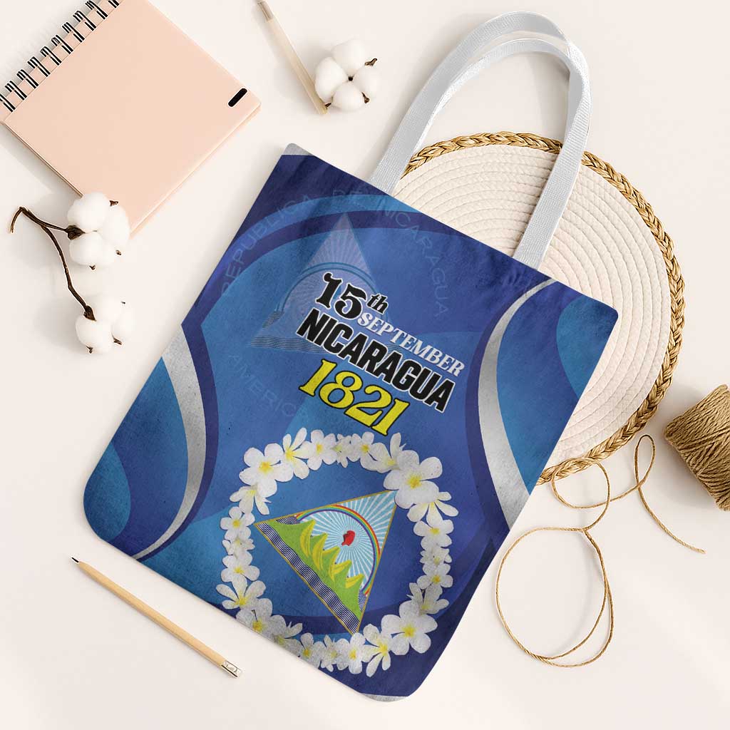 Nicaragua Independence Day 1821 Tote Bag Plumeria Floral - Wonder Print Shop
