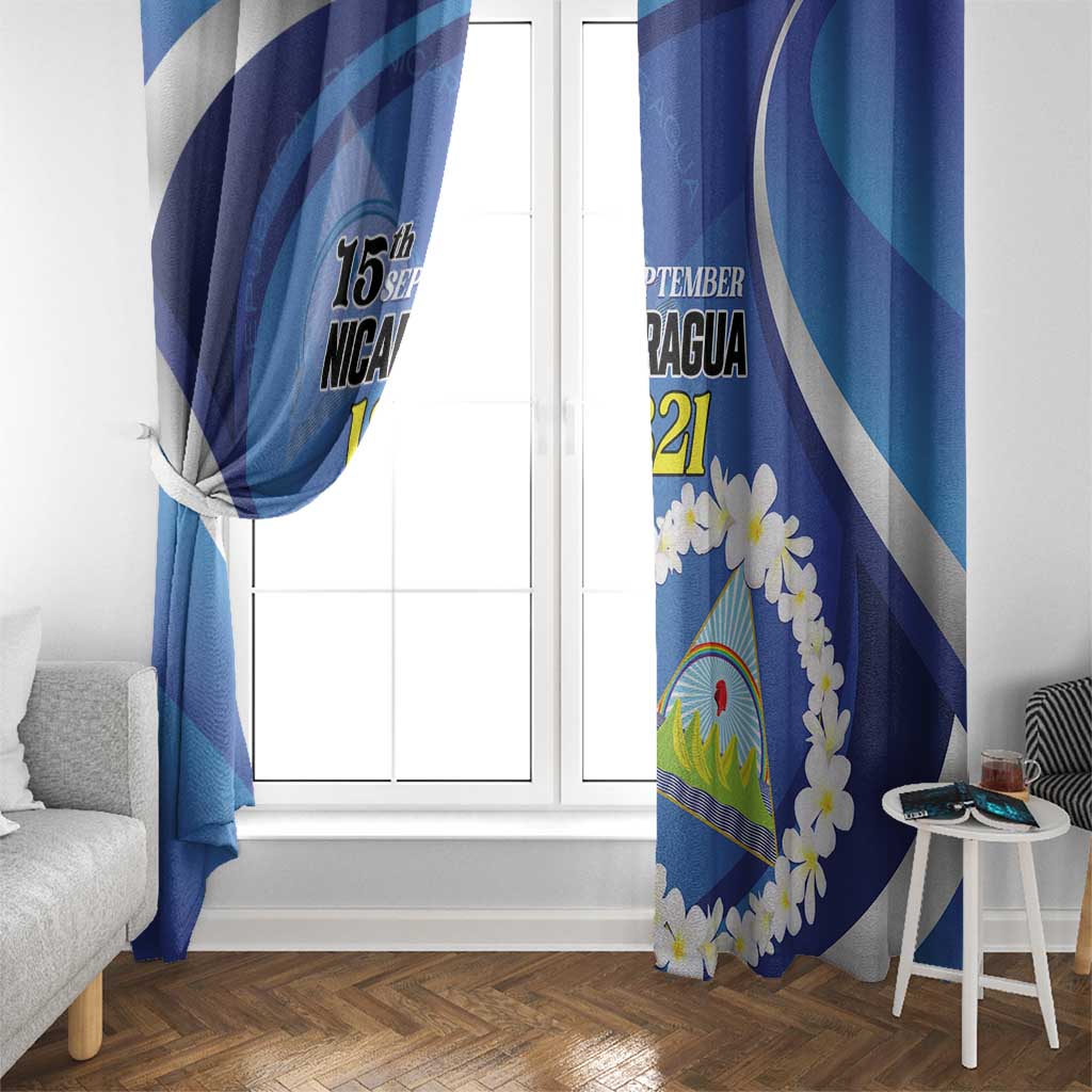Nicaragua Independence Day 1821 Window Curtain Plumeria Floral - Wonder Print Shop