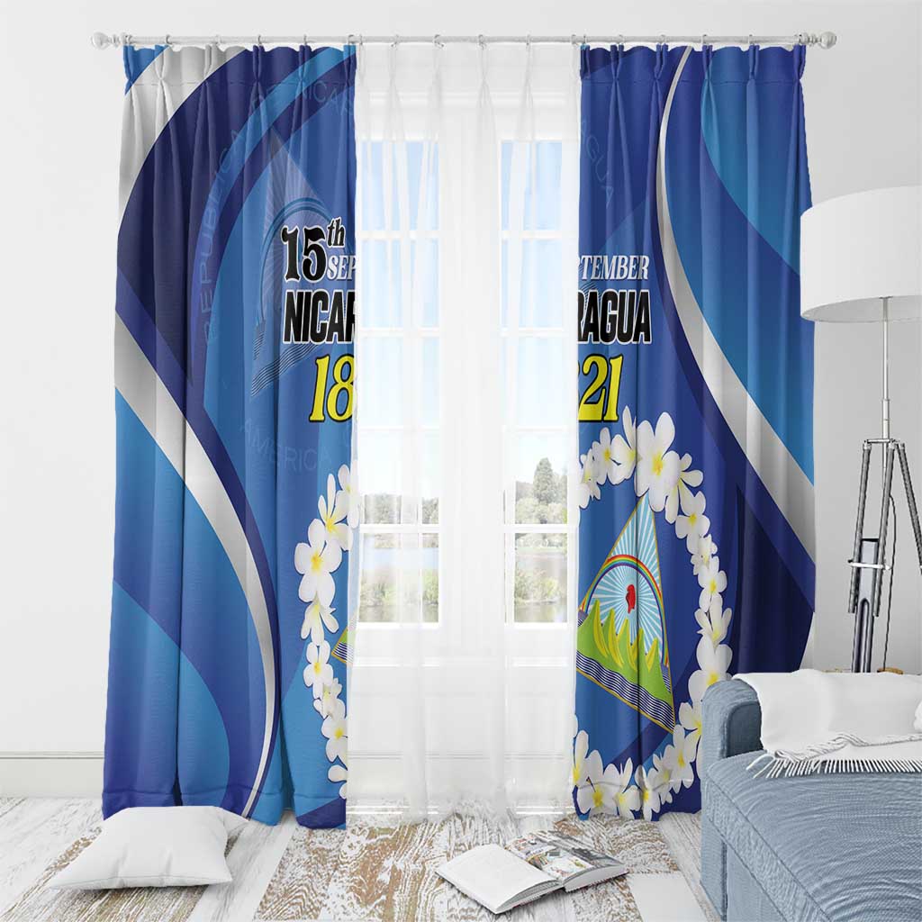 Nicaragua Independence Day 1821 Window Curtain Plumeria Floral - Wonder Print Shop