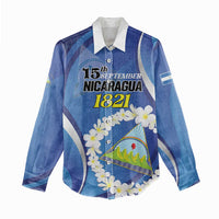 Personalized Nicaragua Independence Day 1821 Women Casual Shirt Plumeria Floral - Wonder Print Shop