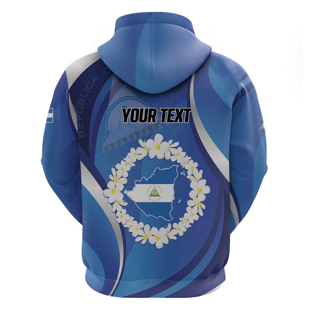 Personalized Nicaragua Independence Day 1821 Zip Hoodie Plumeria Floral - Wonder Print Shop