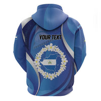 Personalized Nicaragua Independence Day 1821 Zip Hoodie Plumeria Floral - Wonder Print Shop
