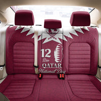 Qatar National Day Back Car Seat Cover Dawlat Qatar Map Islamic Pattern - Wonder Print Shop
