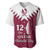 Personalised Qatar National Day Baseball Jersey Dawlat Qatar Map Islamic Pattern - Wonder Print Shop