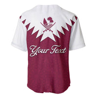 Personalised Qatar National Day Baseball Jersey Dawlat Qatar Map Islamic Pattern - Wonder Print Shop