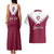 Personalised Qatar National Day Couples Matching Tank Maxi Dress and Hawaiian Shirt Dawlat Qatar Map Islamic Pattern - Wonder Print Shop