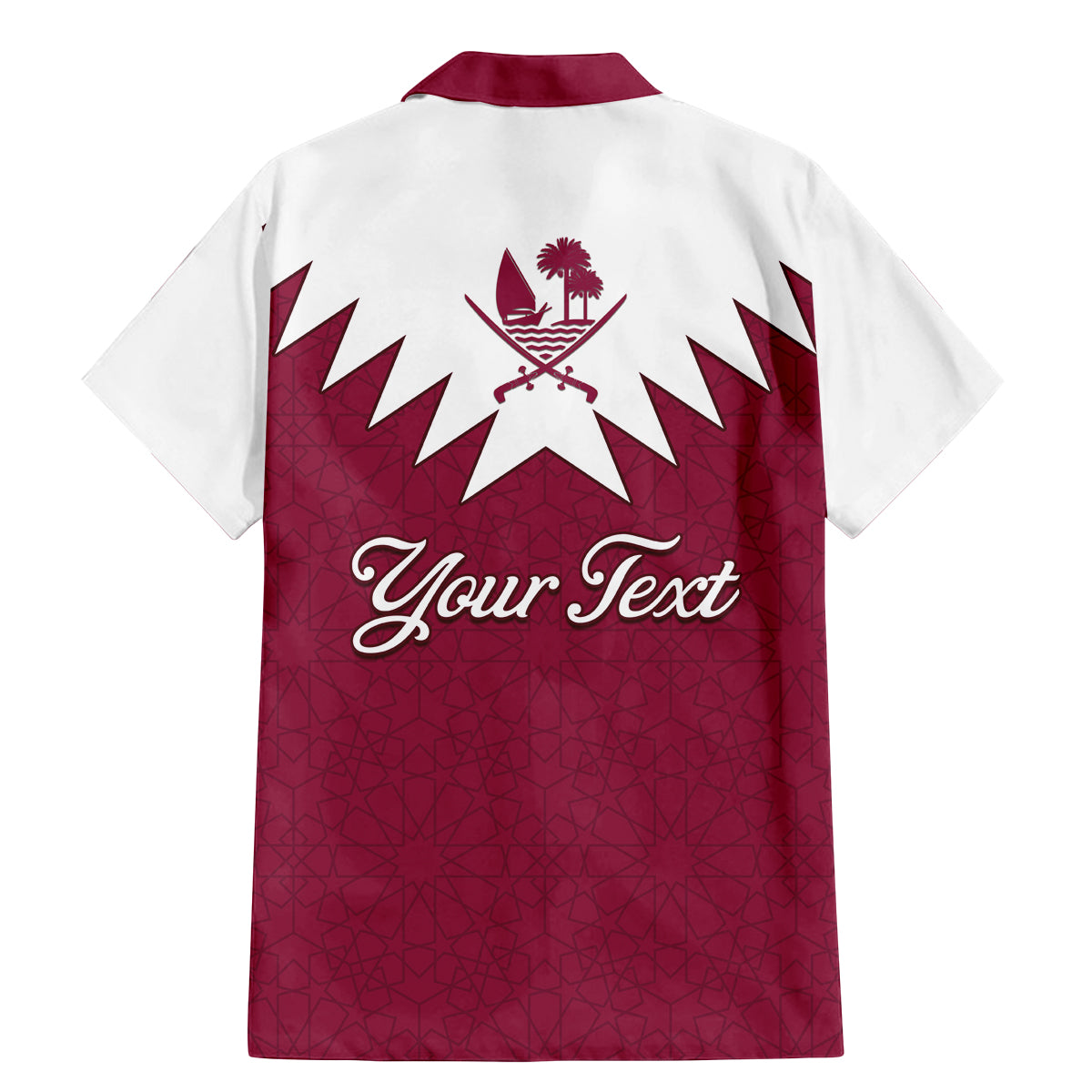 Personalised Qatar National Day Family Matching Mermaid Dress and Hawaiian Shirt Dawlat Qatar Map Islamic Pattern - Wonder Print Shop