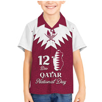 Personalised Qatar National Day Family Matching Mermaid Dress and Hawaiian Shirt Dawlat Qatar Map Islamic Pattern - Wonder Print Shop