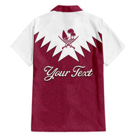 Personalised Qatar National Day Family Matching Puletasi Dress and Hawaiian Shirt Dawlat Qatar Map Islamic Pattern - Wonder Print Shop