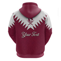 Personalised Qatar National Day Hoodie Dawlat Qatar Map Islamic Pattern - Wonder Print Shop