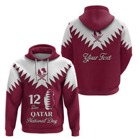 Personalised Qatar National Day Hoodie Dawlat Qatar Map Islamic Pattern - Wonder Print Shop