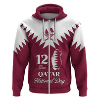 Personalised Qatar National Day Hoodie Dawlat Qatar Map Islamic Pattern - Wonder Print Shop