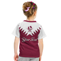Personalised Qatar National Day Kid T Shirt Dawlat Qatar Map Islamic Pattern - Wonder Print Shop