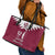 Qatar National Day Leather Tote Bag Dawlat Qatar Map Islamic Pattern - Wonder Print Shop