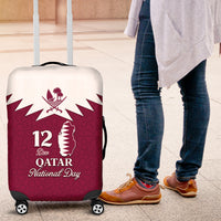 Qatar National Day Luggage Cover Dawlat Qatar Map Islamic Pattern - Wonder Print Shop